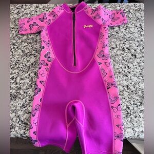 Girls Pink GoldFin neoprene wetsuit